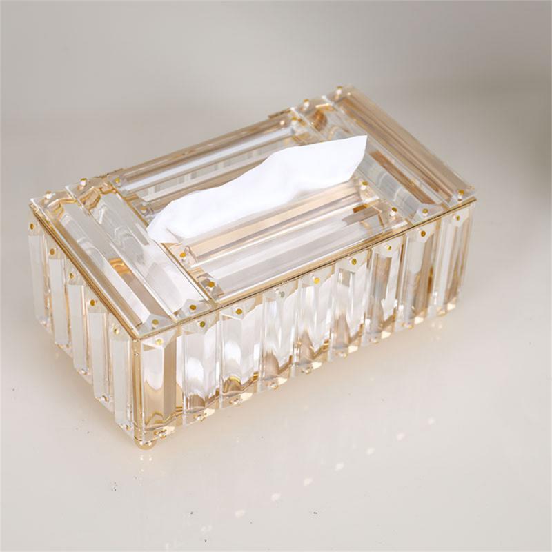 Creative Tissue Box Polishing For El Office Home Elegant And Noble Cover Bling Crystal Handmade Home Storage Tissue Box