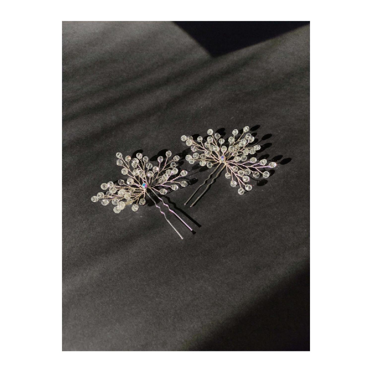 

(g)transparent Beaded Comb Double Bridal Hair Clip чистий