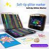 Double-Ended Glitter Marker Pen: Soft-Tip Watercolor Pen for Journaling & Painting, Non-Toxic & Washable, Ideal for Kids