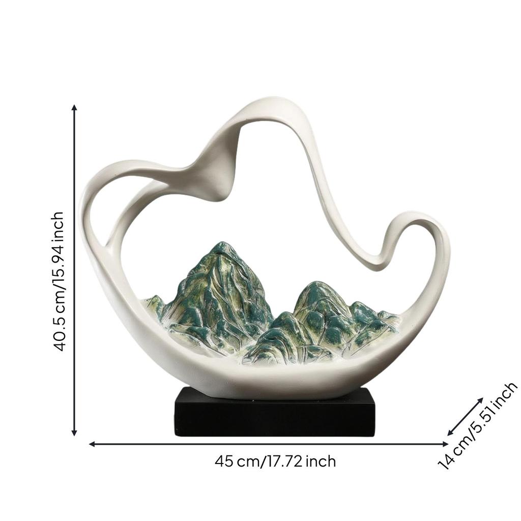 Desktop Sculpture Sculptural Chinese-Style Mountain Ornament for Reception Area
