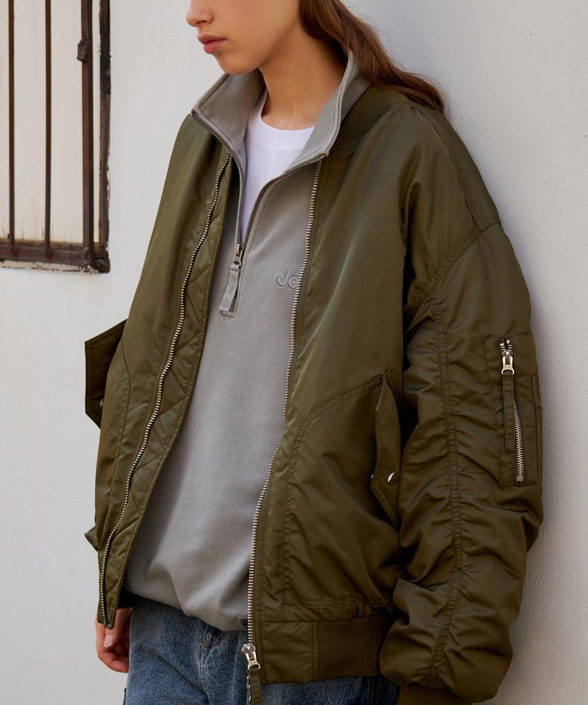 Jeep 2-Way Ma-1 Pocket Bomber Jacket Khaki (Jq5Jpu001Kh)