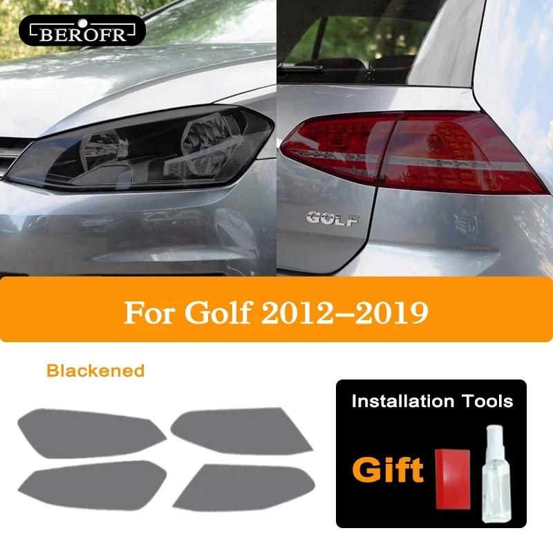 For Volkswagen VW Golf 7 MK7 2012- Car Headlight Tint Black Protective Film Taillight Transparent TPU Sticker Accessories