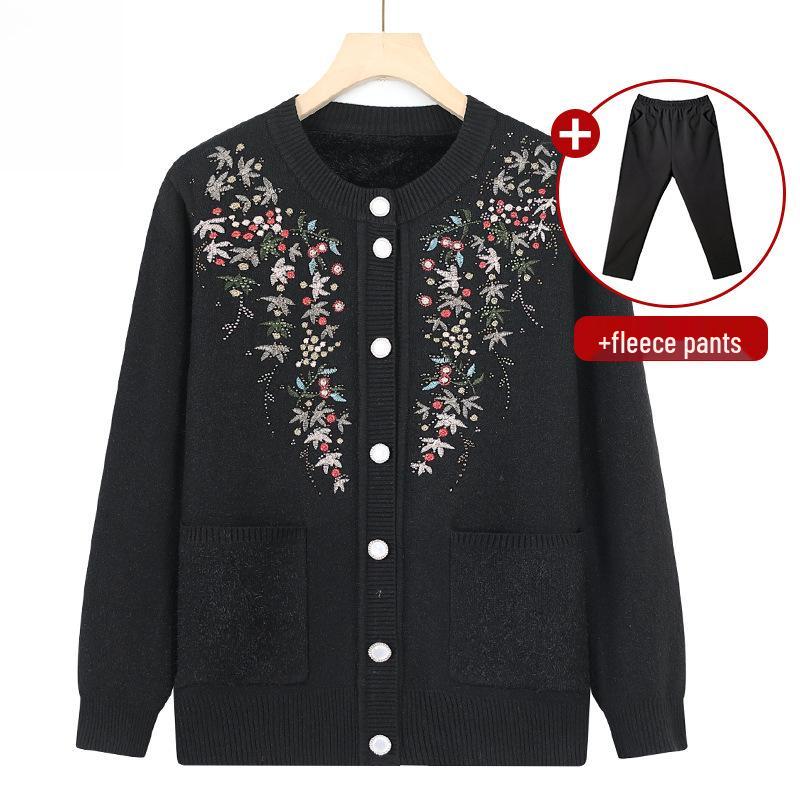 Damen-Winterpullover mit Samtfutter für mittlere und ältere Menschen - Kollektion 2025