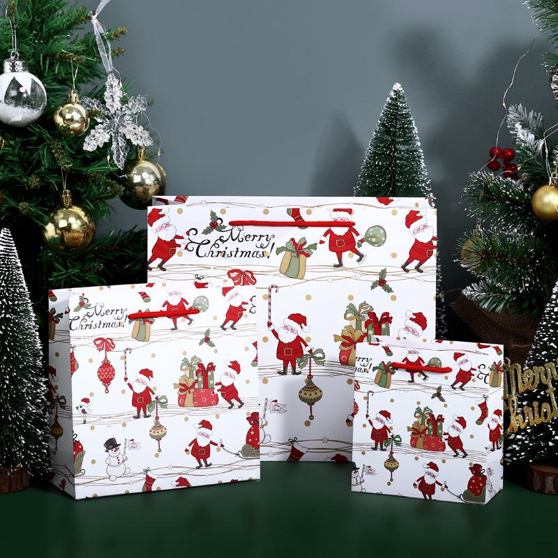 Red Christmas Gift Tote Bag for Christmas Eve Apple Packaging