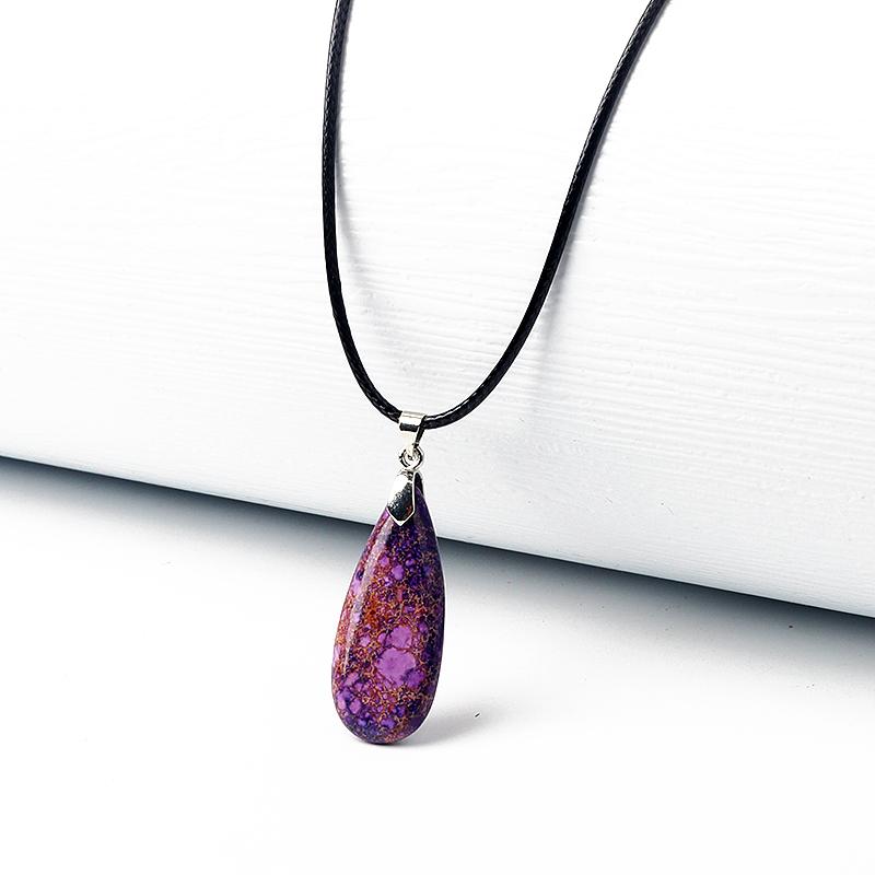 Water-Drop Emperor Stone Pendant Necklaces for Women Reiki Nature Stone Imperial Jaspers Turquoises Necklaces Healthcare Jewelry
