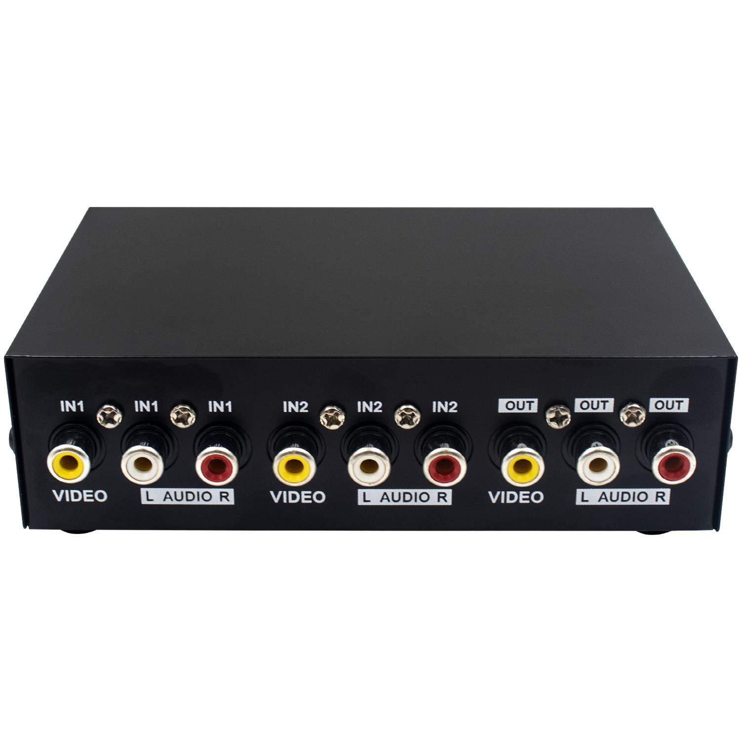 Duttek AV RCA Switch Box AV Switch AV Selector Switch Composite Video Audio Selector Box AV Switch Box Components for DVD STB Game Console Switcher,