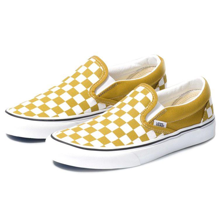 Slip-On Classic Vans 'Checkerboard - Olive Oil' VN0A4U381GI