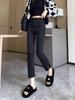 2023 Summer High Waist Black Slit Straight-Leg Petite Jeans