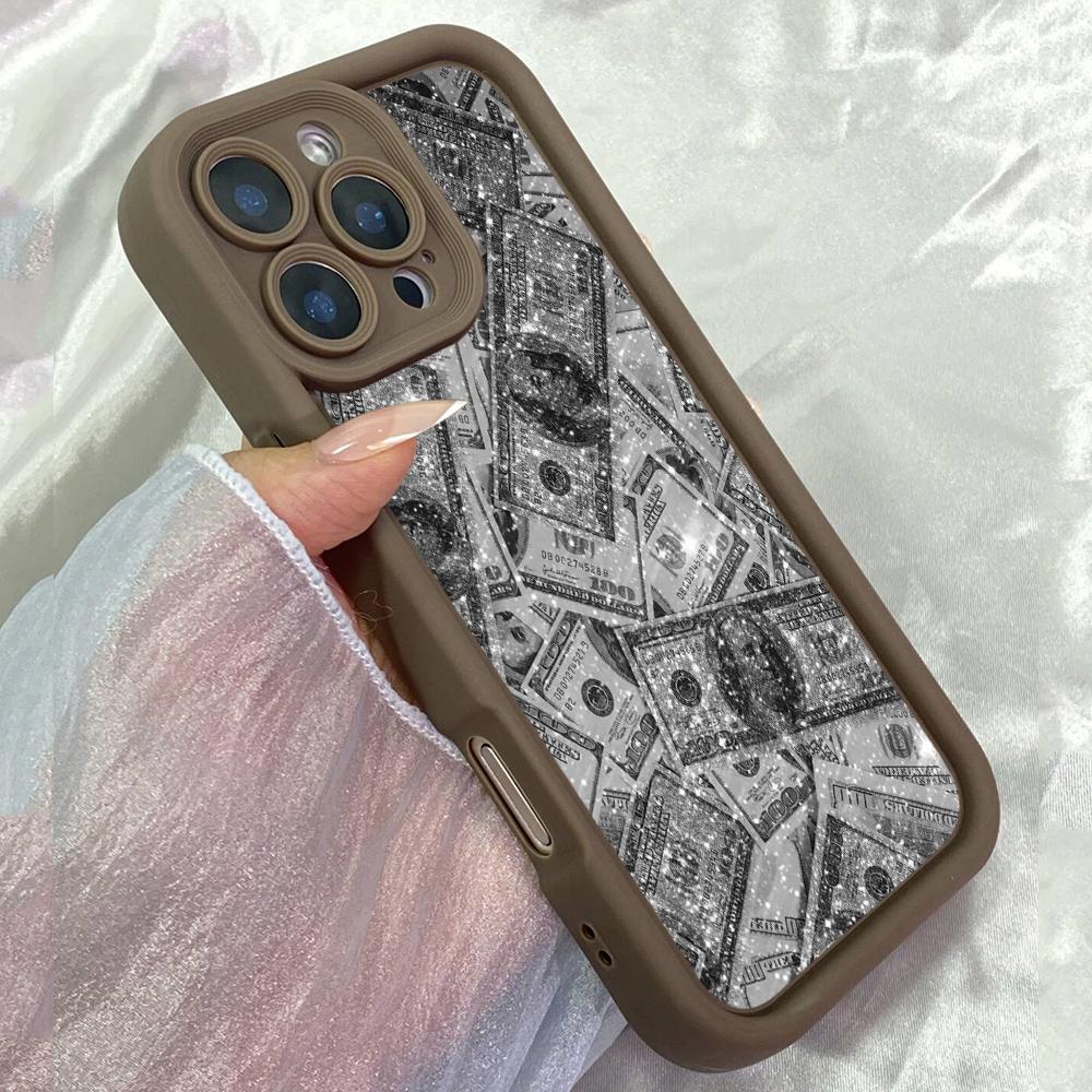 

JT225 Dollar Money Art for iPhone 17 16 15 Pro Max Samsung S26 S25 Ultra A17 A16 A07 A56 Xiaomi 15T Redmi 15c 14C Soft TPU Case Redmi 15C 4G/5G(171.6) коричневий