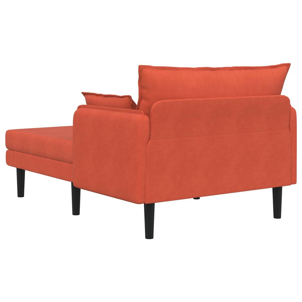 Large Chaise Lounge Red Orange Corduroy