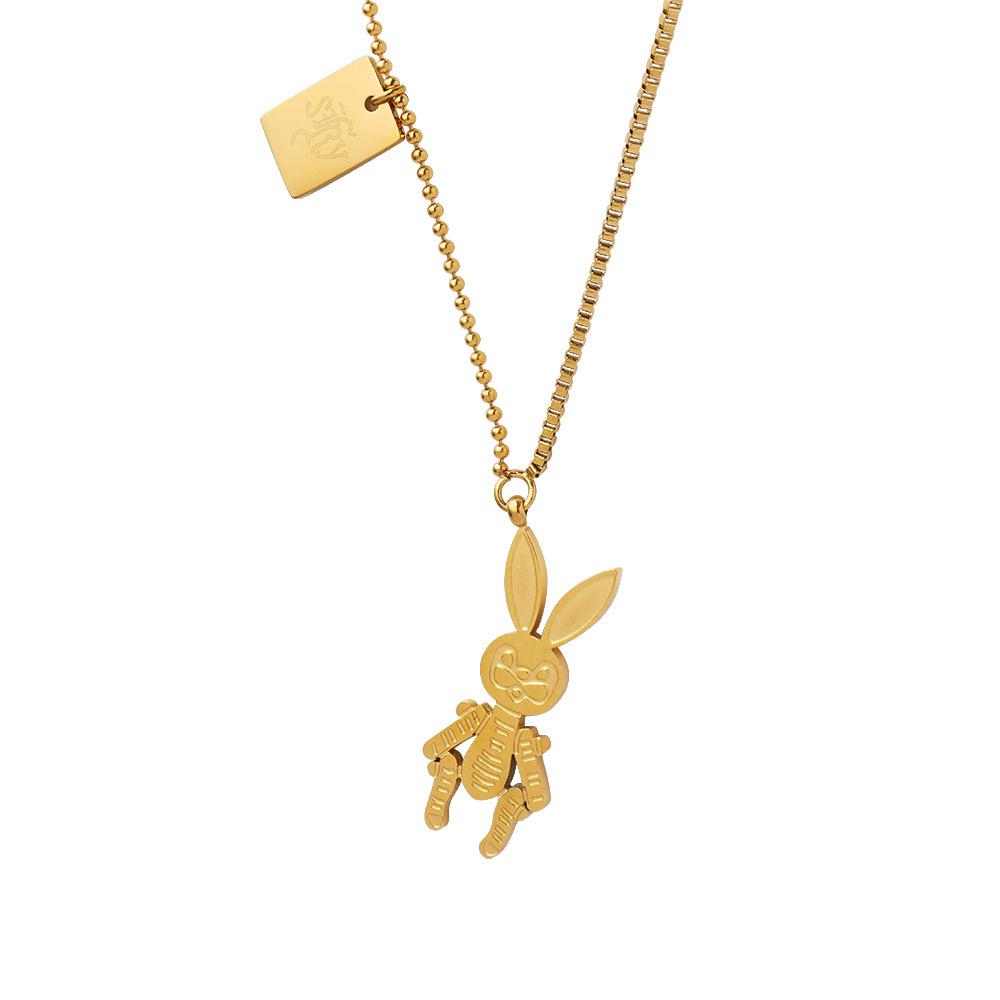 European Punk Stylish Rabbit Pendant Chain Necklace for Women