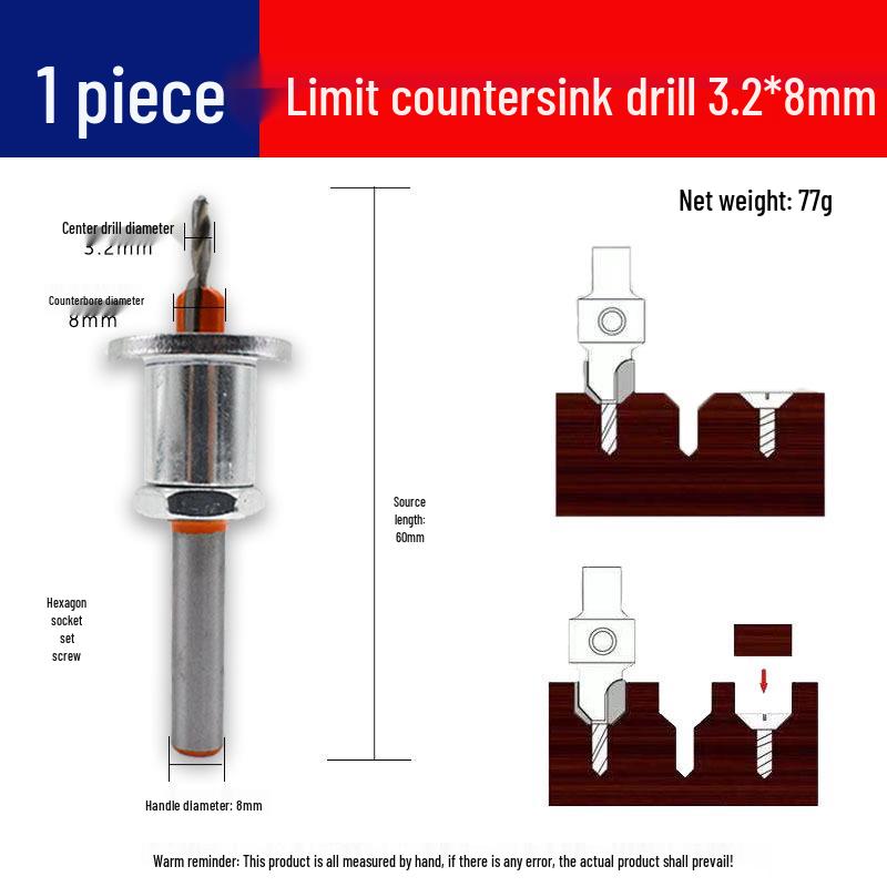 Alloy Head Countersink Drill Bit for Woodworking and Screw Installation