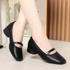 Zapatos Mary Jane de Tacón Bajo para Mujer, Zapatos de Cuero Estilo Francés, Zapatos Cómodos para Ir al Trabajo en Primavera y Otoño