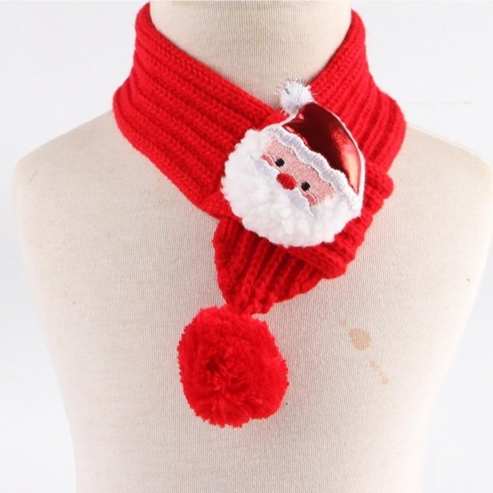 Red Green Pet Christmas Scarf Plush Pet Warm Scarf Festival Thing Cat Neck Warmer Winter Season