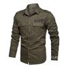 Camicie da Lavoro Militari da Uomo Multi-tasche Camicie Casual da Esterno in Cotone da Uomo Buona Qualità Uomo Taglia Larga Camicie Monocolore a Maniche Lunghe