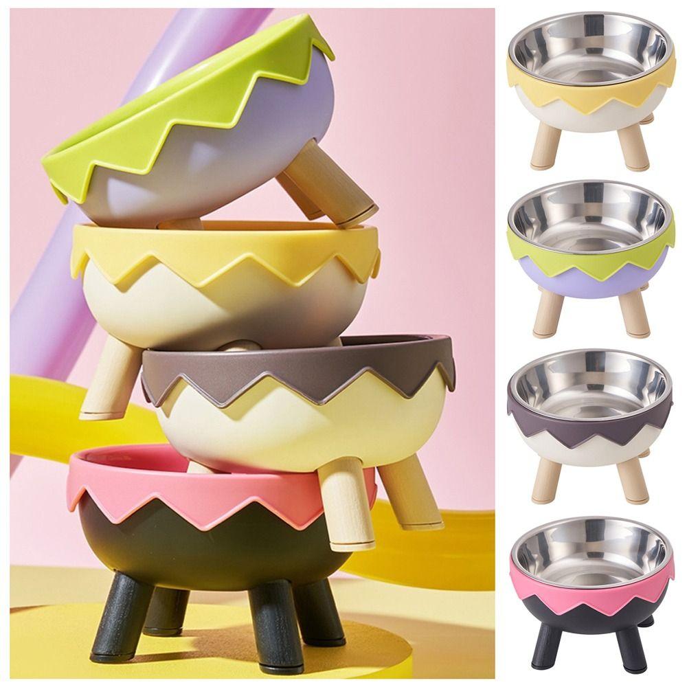 Anti Slip Cat Food Water Bowl Detachable Pet High Footed Bowl Dog Feeding Station  Pet Supplies