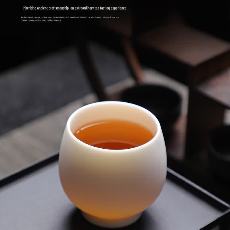 Tuopai White Suet Jade Porcelain Tea Tasting Cup