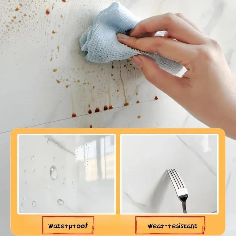 10/30/50PCS Simulated Thick Marble Tile Wall Sticker PVC Waterproof Self-adhesive Living Room Toilet Kitchen Home Floor Stickers