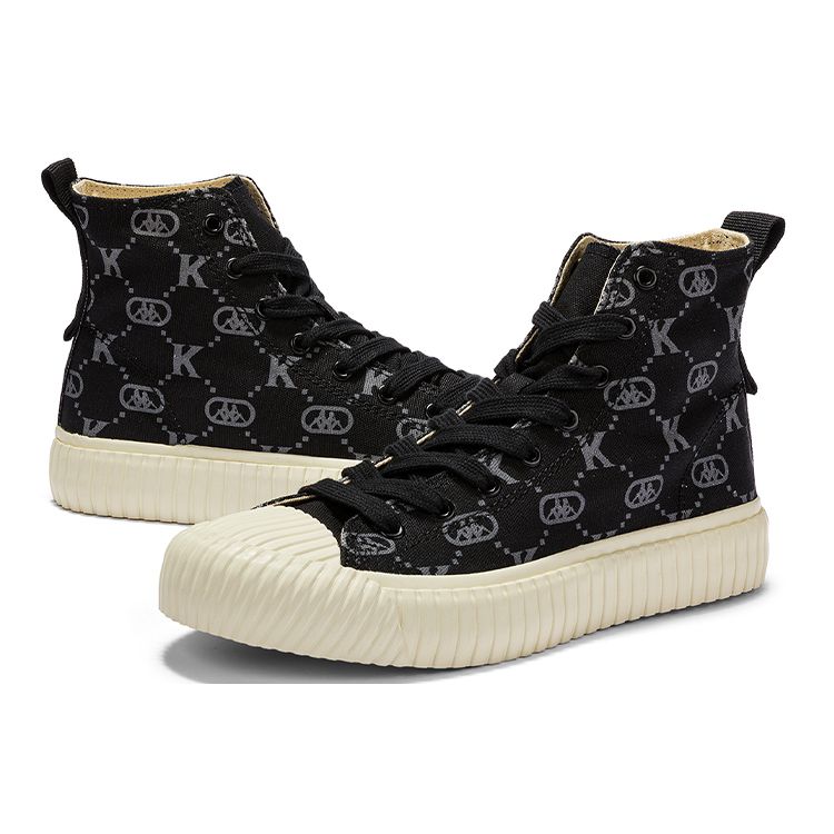 Kappa All Over Print Casual High Top Canvas Shoes Unisex Sneakers Black K0CY5VS14-990