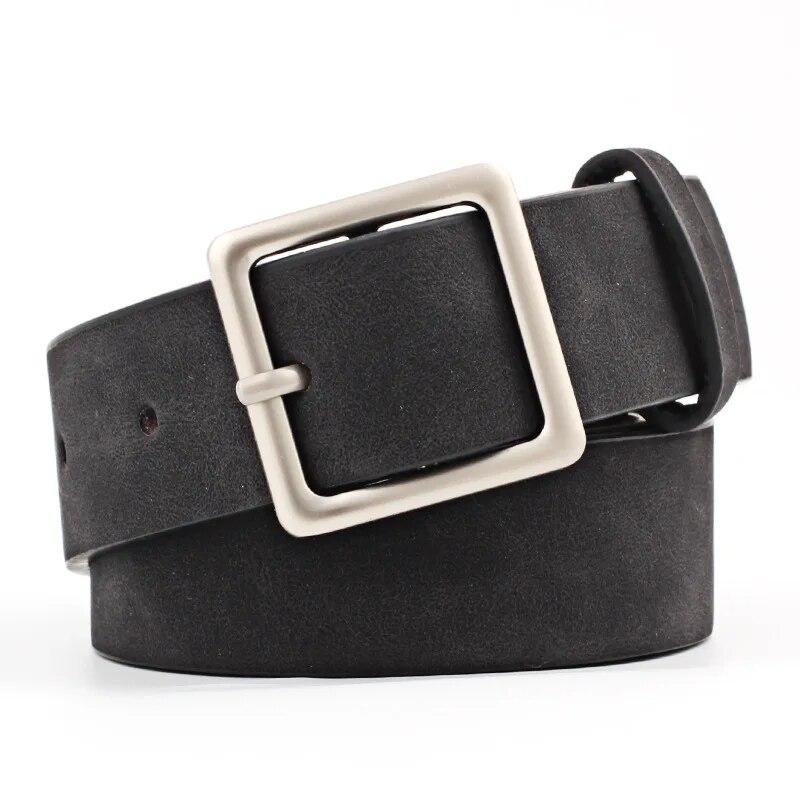 Women's Belt Japanese Trendy Korean Trendy Minimalist Square Buckle Versatile Pu Leather Belt With Skirt Jeans HighEnd Lady Belt