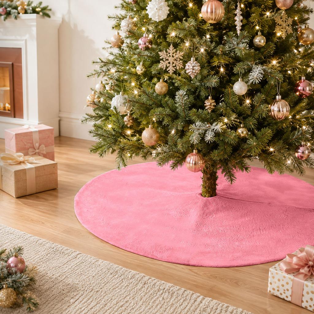 Christmas Tree Skirt Plush for Christmas Tree Decoration, Festive Winter Home Decor