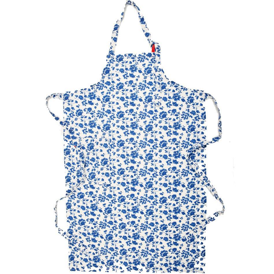 Bawełniano-lniany fartuch ogrodniczy w kwiaty - Prosty i elegancki styl japońsko-koreański