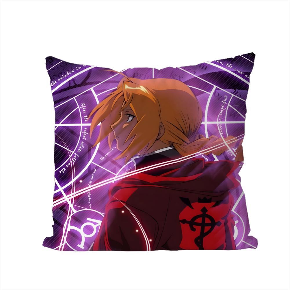 FFullmetal Alchemist Pillow Case For Car Sofa Decorative Home Doublesided Print Plush Square Throw Pillow Cushion Cover