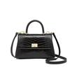 Genuine Leather Bag For Women Snake Pattern Single Shoulder Bag Black Bags High-End Business Limited Premium Durable