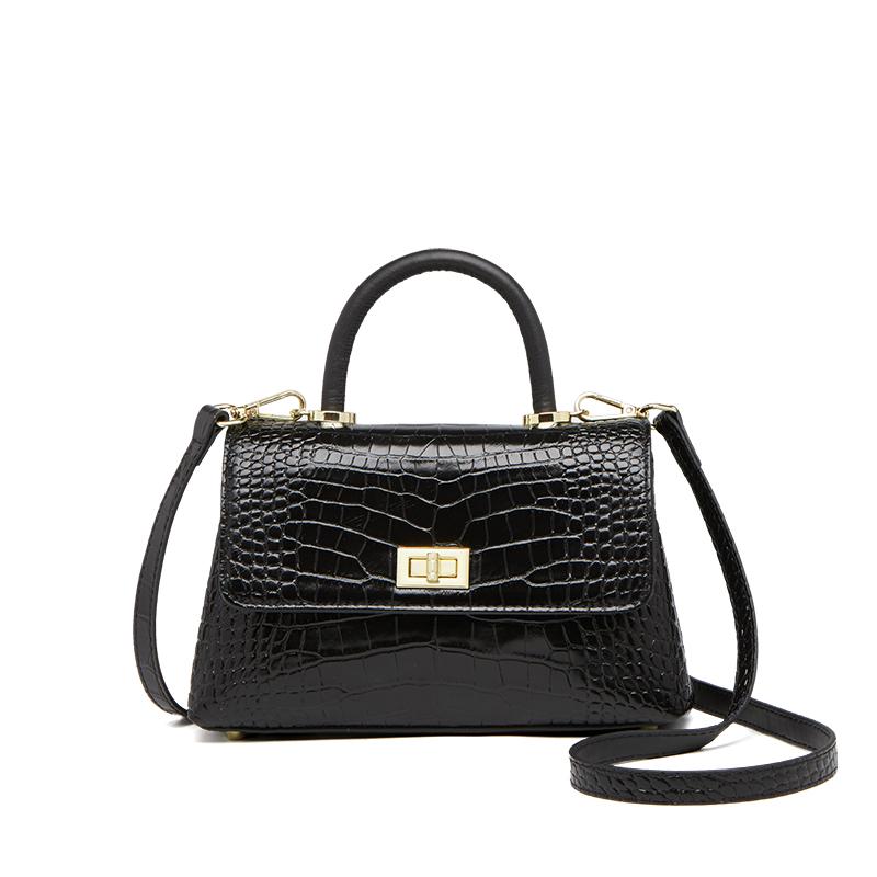 Genuine Leather Bag For Women Snake Pattern Single Shoulder Bag Black Bags High-End Business Limited Premium Durable