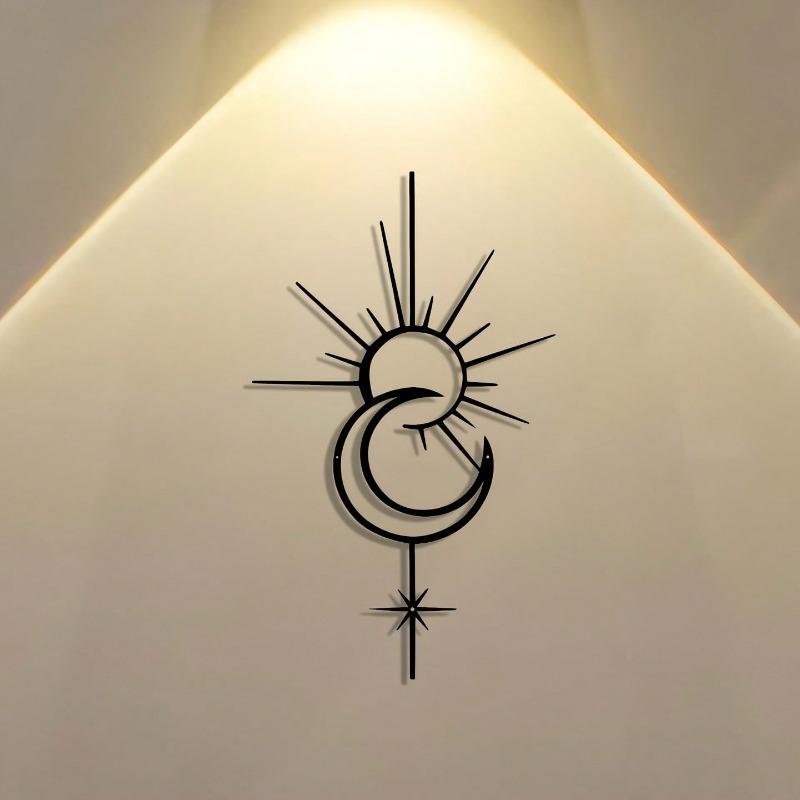 Bohemian Sun Moon Wall Decor Metal Art for Living Room Home Gift