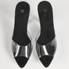 12CM Quadratische Zehenkristall-Slipper, Transparente Klobige Ferse Rutschfeste Slides, 2026 Sexy Hochzeitsauto-Modell Nachtclub-SchuheLDF-19876-7