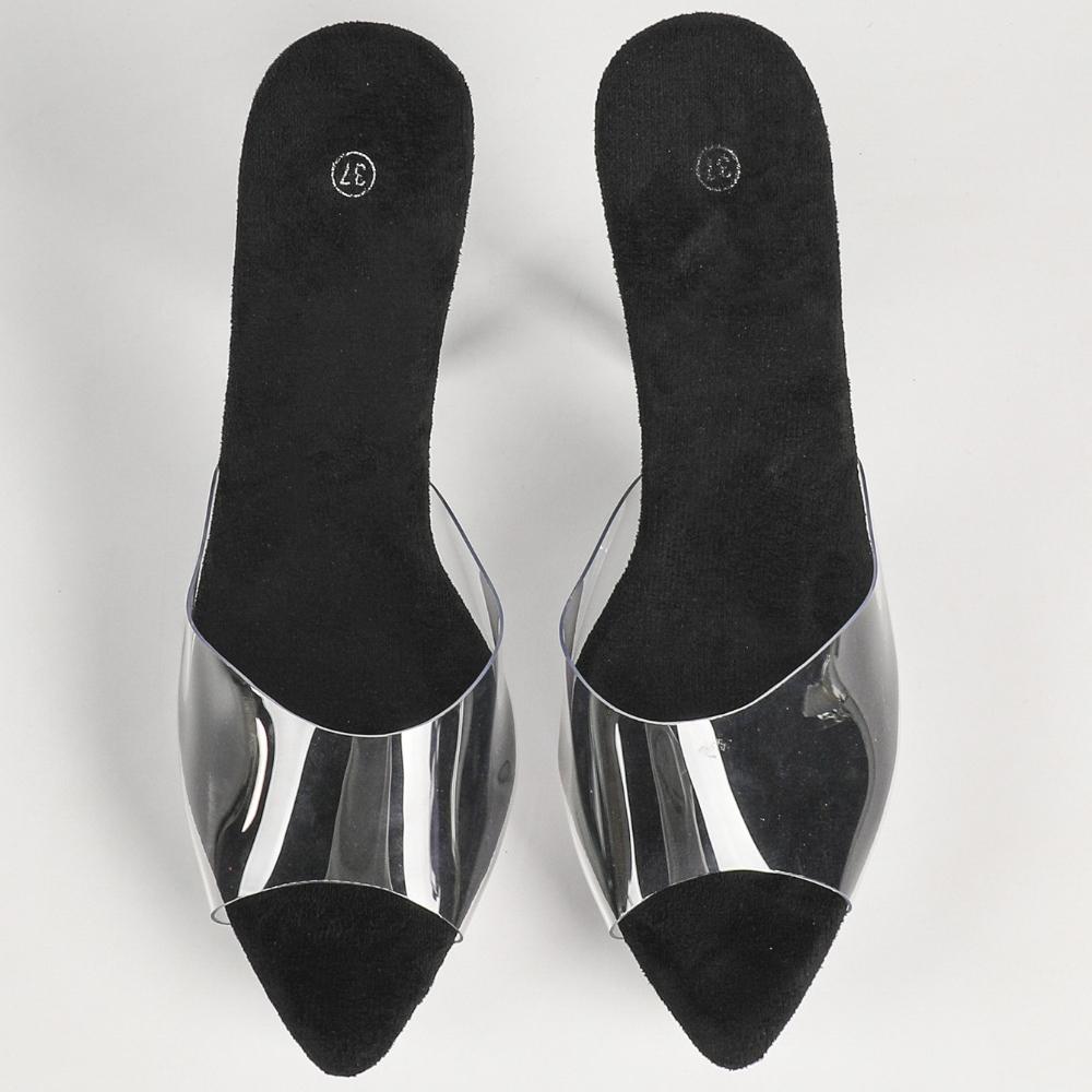 12CM Quadratische Zehenkristall-Slipper, Transparente Klobige Ferse Rutschfeste Slides, 2026 Sexy Hochzeitsauto-Modell Nachtclub-SchuheLDF-19876-7