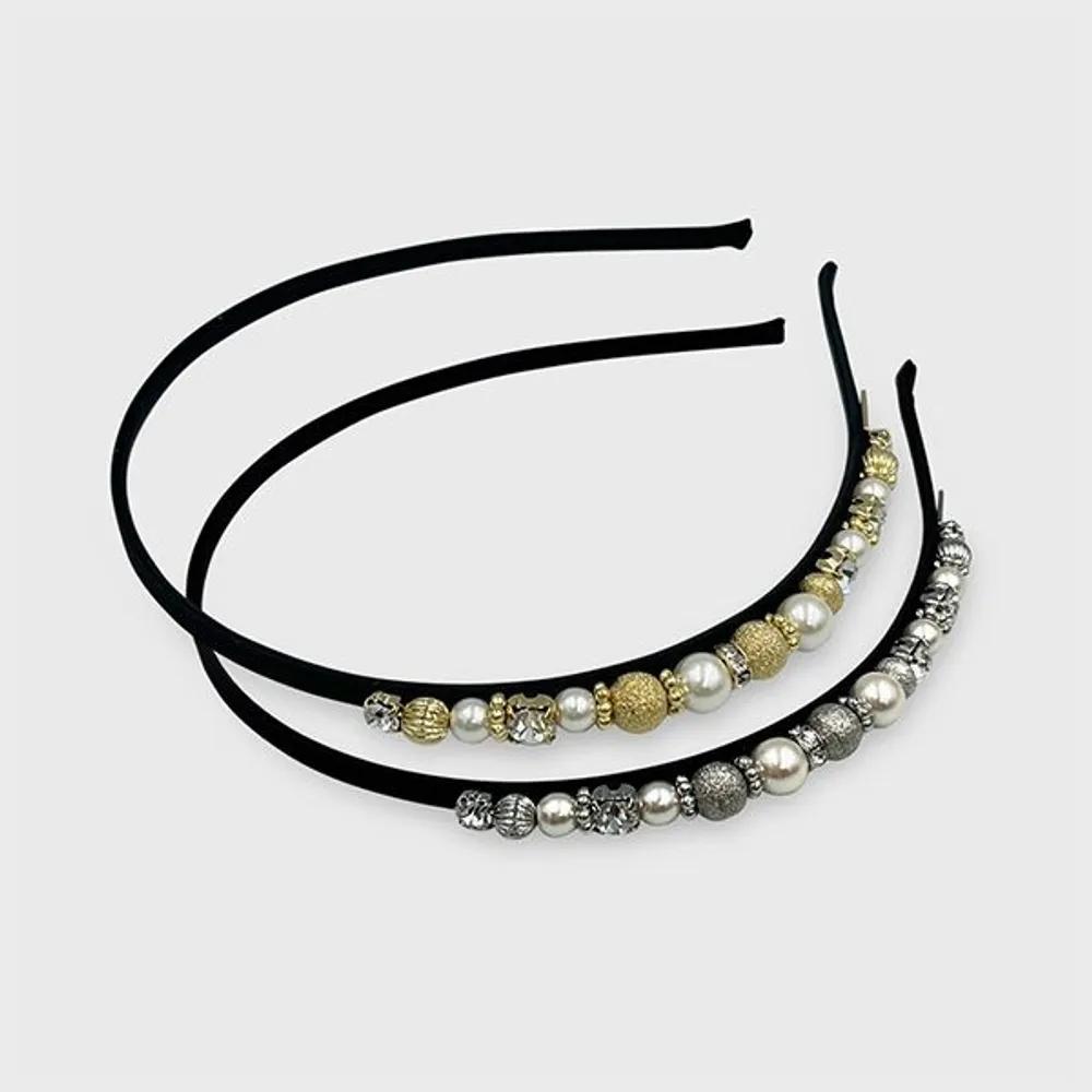 Half Pearl Ball Crystal Hairband LFHB0463