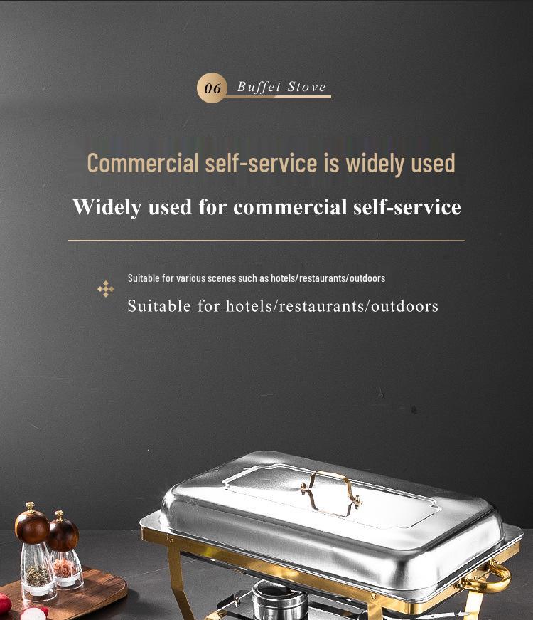 Stainless Steel Folding Buffet Warmer with Insulated Chafing Dish for Hotels and Commercial Use