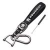 Leather Alloy Car Logo Key Rings Holder Keychains x Pendant for For Peugeot RCZ 108 206 208 301 308 407 408 2008 3008 4008 5008