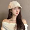 Japanese Literary Cotton and Linen Forward Hat Women's Season Thin Breathable Sunscreen Duck Tongue Newsboy Hat Retro Versatile Beret