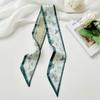 Summer Floral Silk Satin Scarf Long Narrow Thin Tied Hairband Neckerchief Bag Decoration Vacation Headscarf