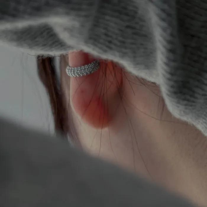 925 Glow Pave Earcuff