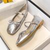 2025 New Hot Selling Vintage Mary Jane Shoes Elegant Bowknot Round Toe Women's Flat Comfort Elastic  Ladies Ballerina