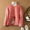 Light down jacket women's short autumn and winter light liner wear inner round neck warm large size coat