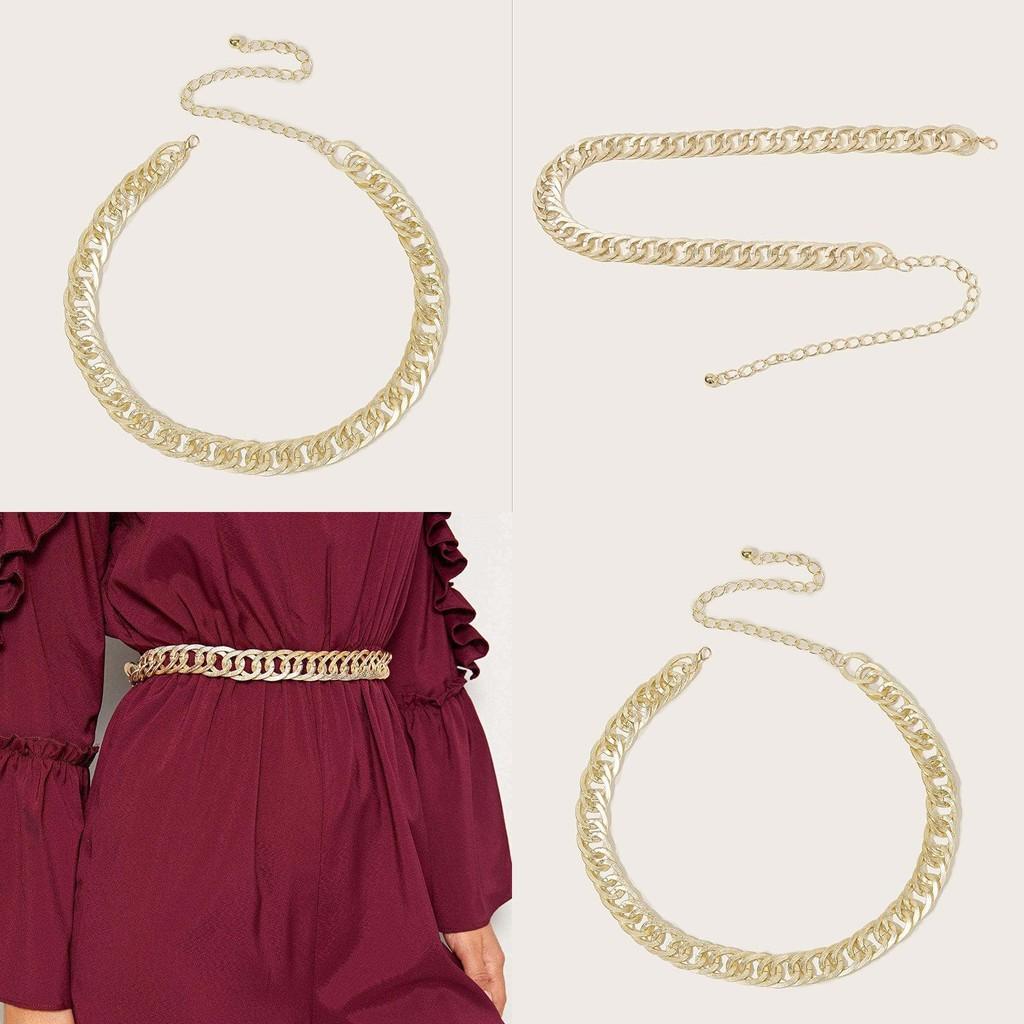 Spring Fashion Waist Jewelry For Women With Geometric Metal Links Suitable For Daily Wear