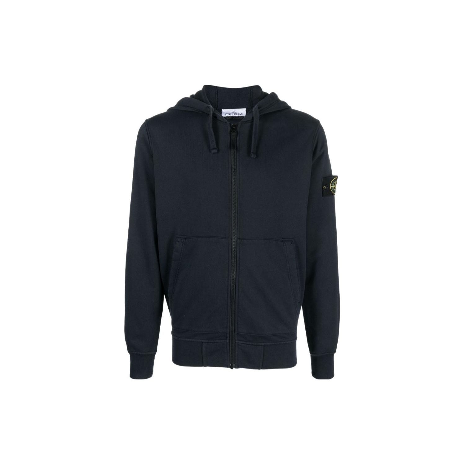 

STONE ISLAND Однотонное худи на молнии с логотипом для мужчин, темно-синее 741564251-V0020 S