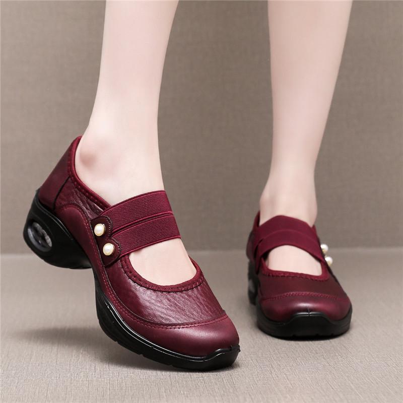Dance Comfortable Air Cushion Walking Shoes New Style 2025 Spring Mom Pumps for Squafor Elderly Women