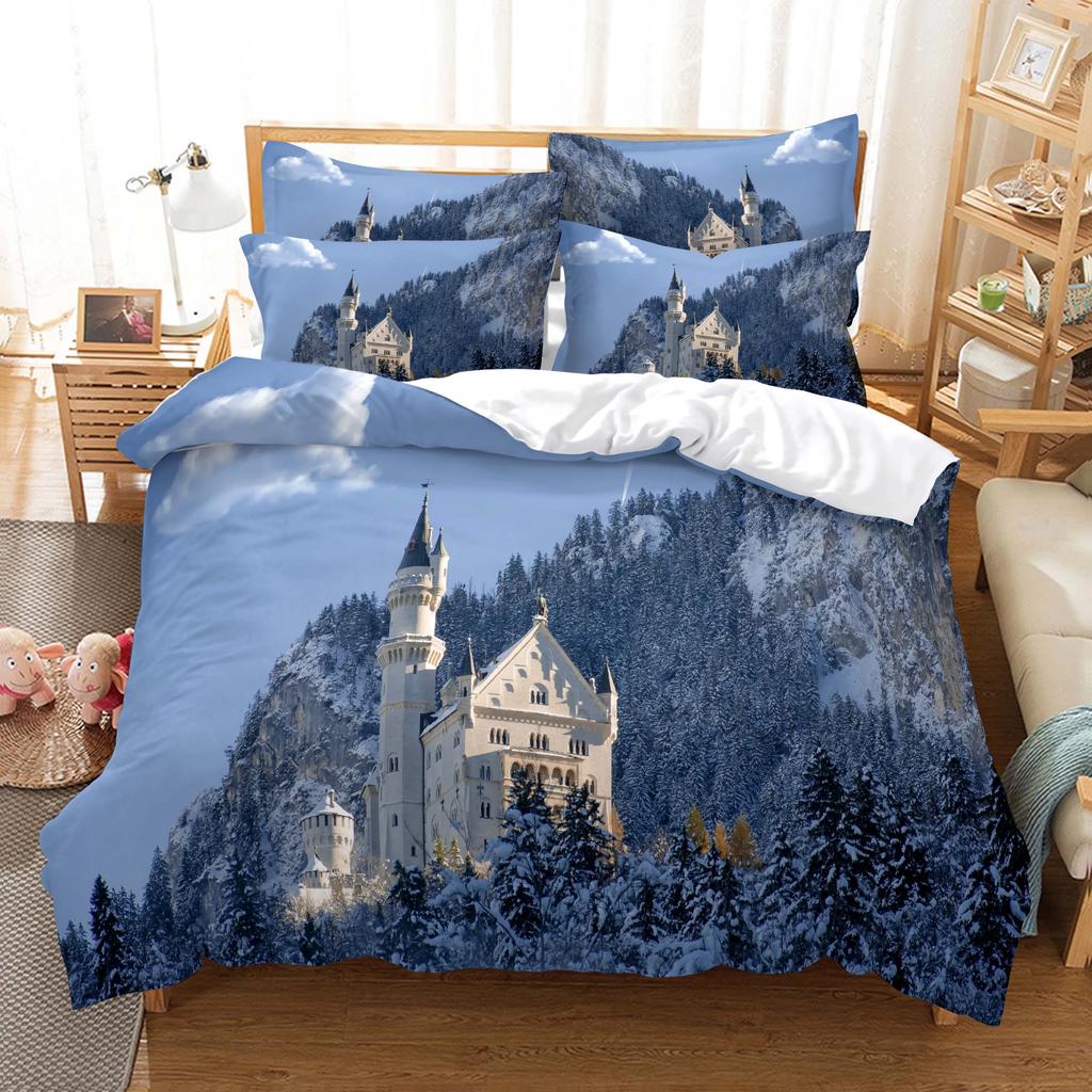 Comforter 3D Scenic Linen Woods Scene Forest Beautiful Natural Scenery Theme For Bedroom Decoration For Women Children Gifts