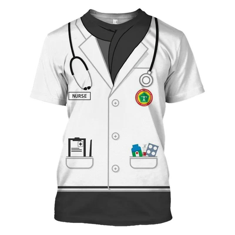 Wendy 3 Nieuwigheid Politie Professioneel Uniform cosplay T-shirt 3D Print Herfst Heren Korte Mouw Ronde Hals T-shirt kind Unisex Tees top 3XL