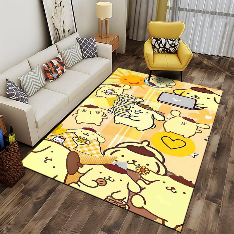 Cute Yellow Cartoon Dogs Pattern suitable as a non-slip mat for the living room or bedroom sofa