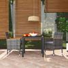Vidaxl 3-Cz. Gartenmöbel-Set mit Kissen, Polyrattan, Grau