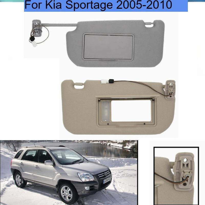 Sun Visor for Kia Sportage 2005 2006 2007 2008 2009 2010 Car Sun Visor, Beige Gray, Left Wired with Light Model 85202-1F090LX