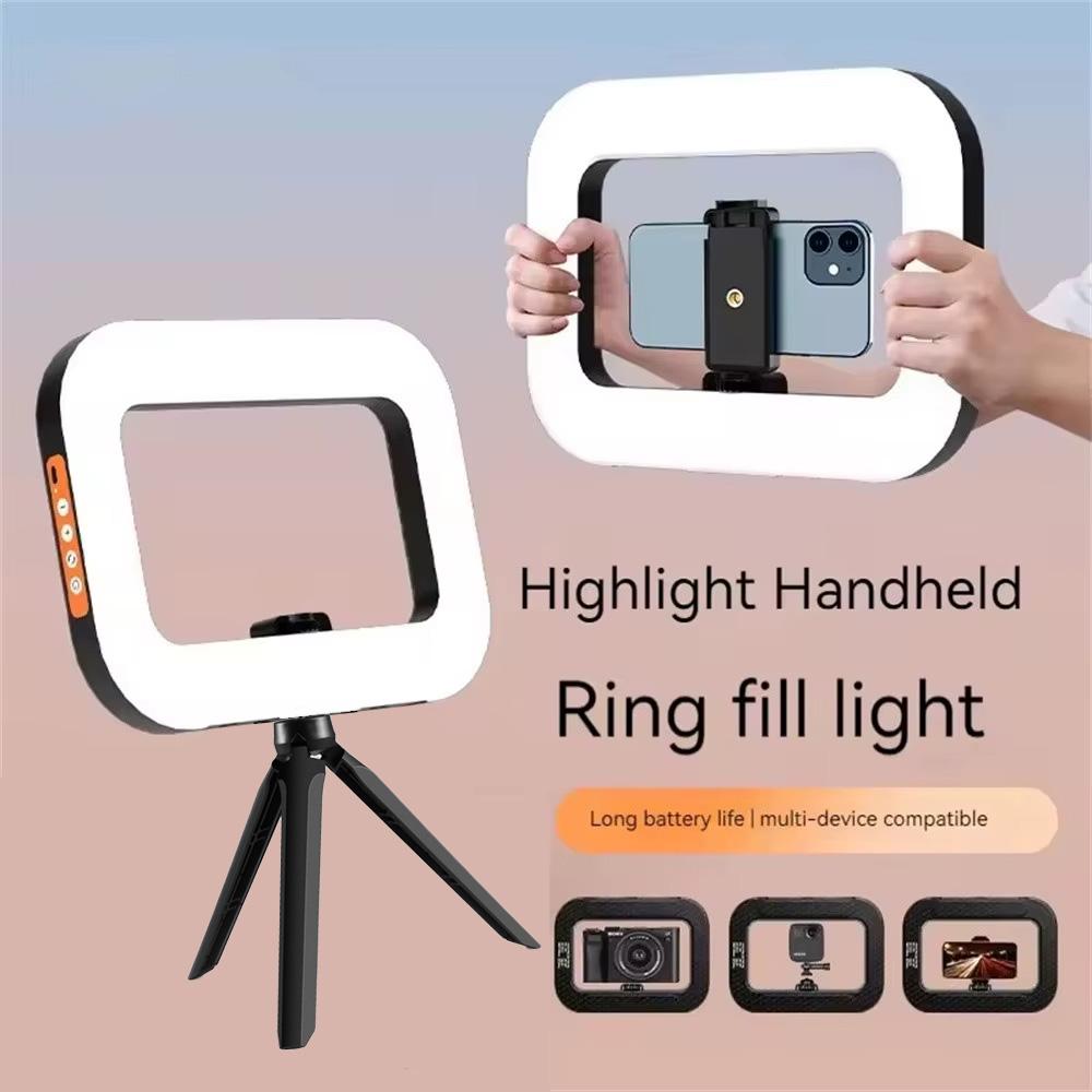 Handheld LED Ring Light USB Rechargeable for Phone Photography Live Streaming Makeup Fill Lamp for Microphone TikTok YouTube
