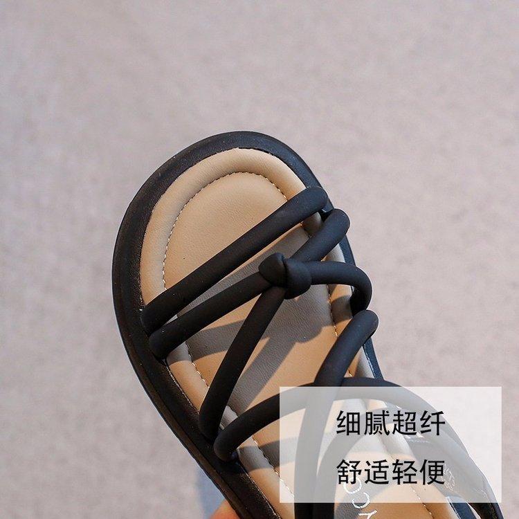 Children's sandals 2025 summer new girls sandals popular girls princess shoes medium and older children soft-soled Roman shoes